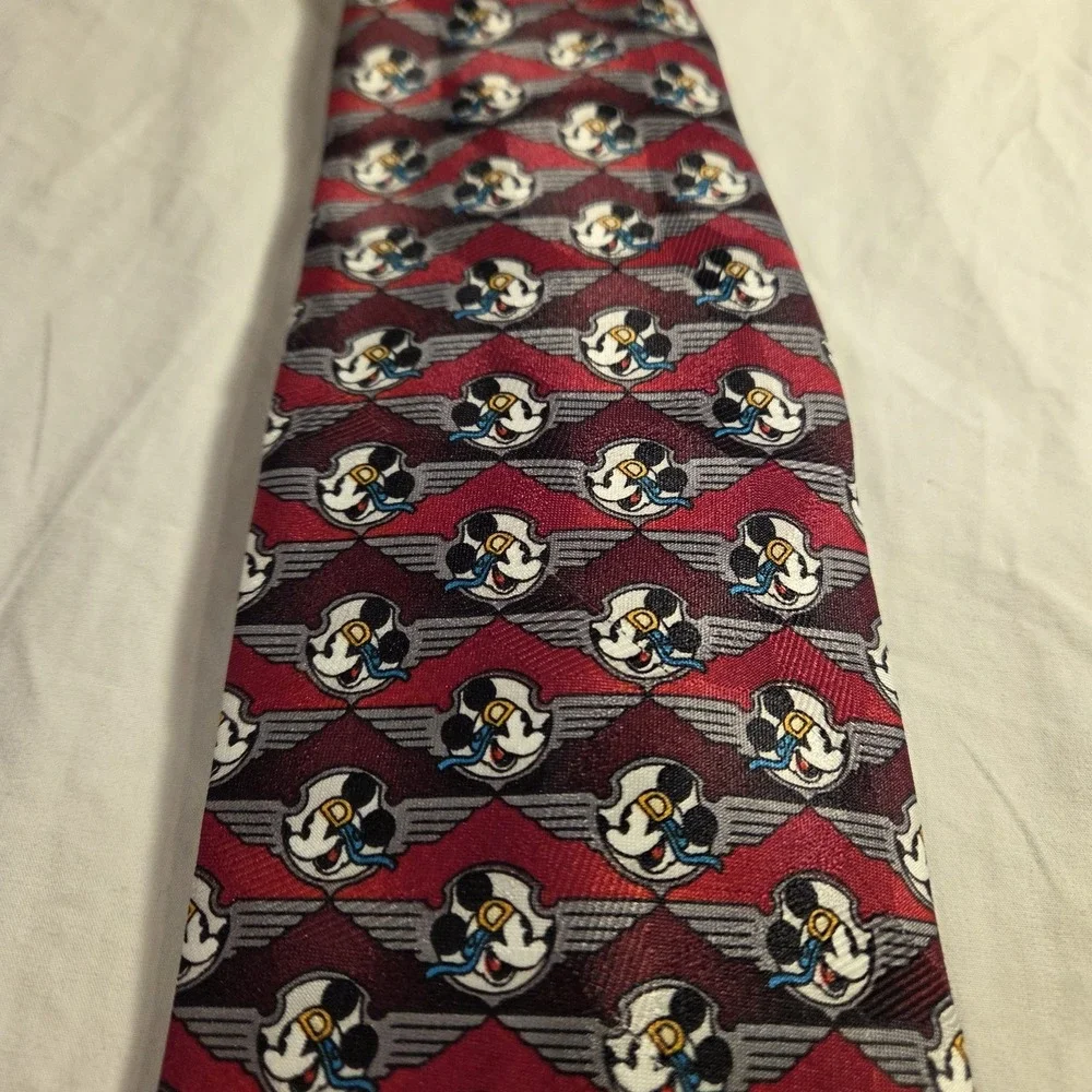 Disney Mickey Unlimited Men's Neck Tie‎ Pilot Mickey Mouse